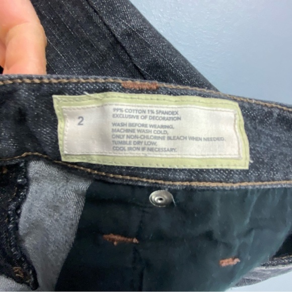 Ann Taylor Loft black faded original boot denim jeans women's sz 2 - Picture 5 of 12